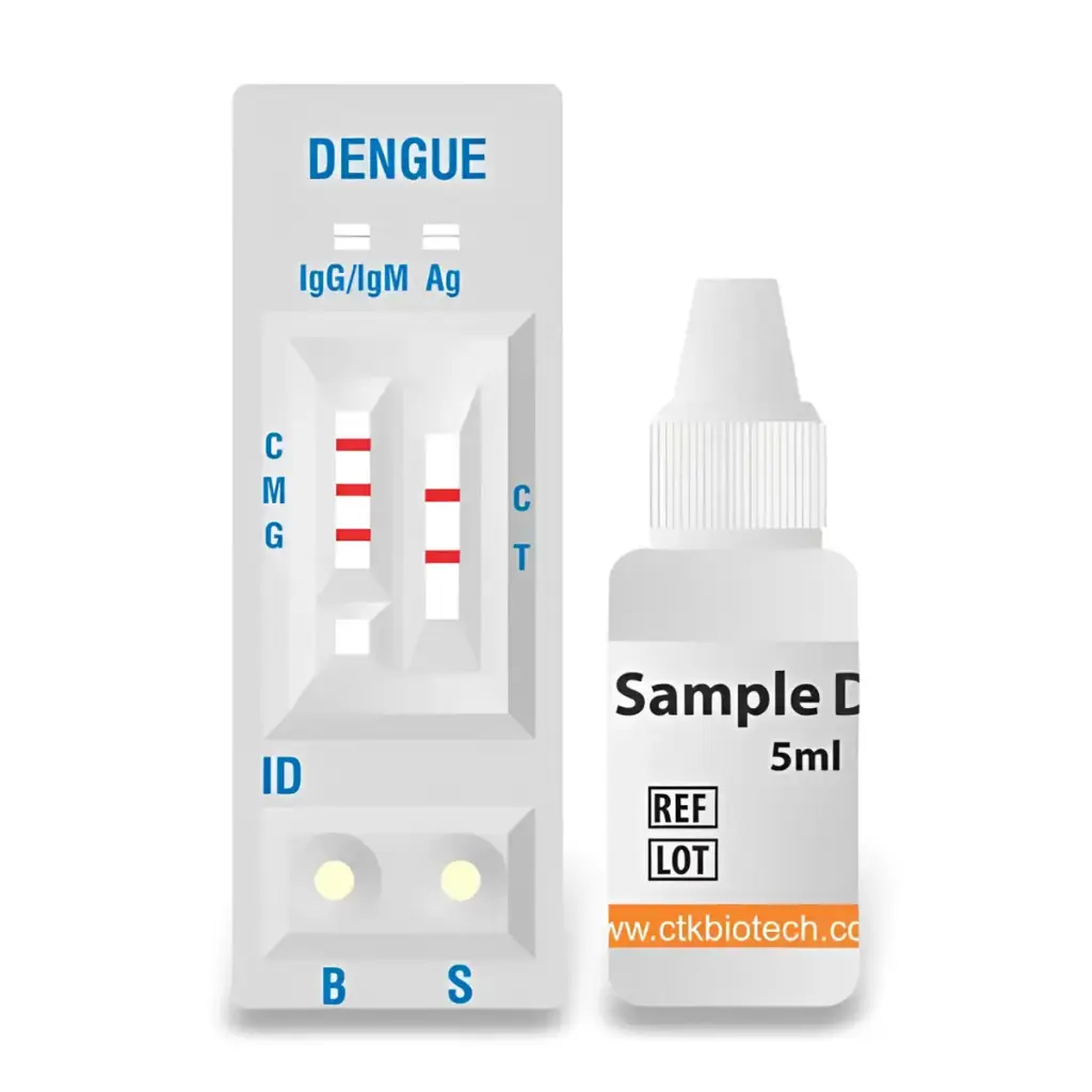 Khay thử xét nghiệm định tính kháng nguyên Dengue và kháng thể IgM, IgG kháng Dengue [OnSite Duo Dengue Ag-IgG/IgM Rapid Test]