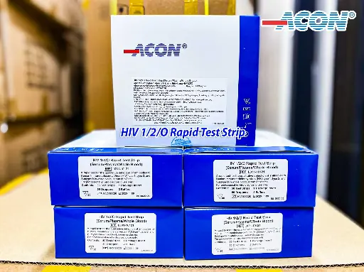 [L031-10141] Khay thử xét nghiệm định tính kháng thể kháng HIV 1/2/O [ACON® HIV 1/2/O Rapid Test Cassette (Serum/Plasma/Whole Blood)]