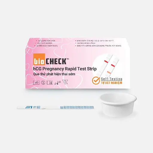 Biocheck™ hCG Pregnancy Rapid Test Strip (Hộp 1 Test)