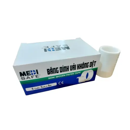 Băng dính vải không dệt, 2.5cmx5m, hộp 12 cuộn