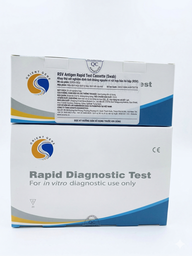 [GCRSV-502a] Khay thử xét nghiệm định tính kháng nguyên vi rút hợp bào hô hấp [RSV) (Orient Gene - RSV Antigen Rapid Test Cassette (Swab)] (Hộp 20)