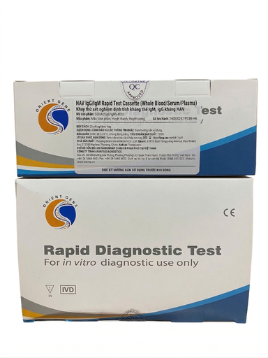 [GCHAV(IgG/IgM)-402a] Khay thử xét nghiệm định tính kháng thể IgM, IgG kháng HAV (GCHAV(IgG/IgM)-402a) (Box 25)