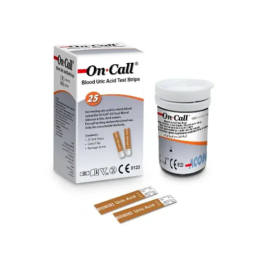 [GU134-10D-1/25] Que thử xét nghiệm định lượng axit uric (Oncall Blood Uric Acid Test Strips) (Hộp 25 test) (Box 25)
